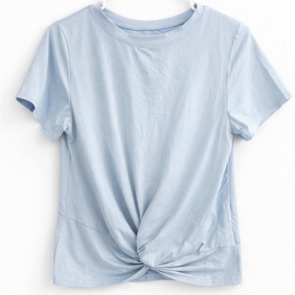 Move Theology Twist Front Athletic Tee Light Blue Size XS